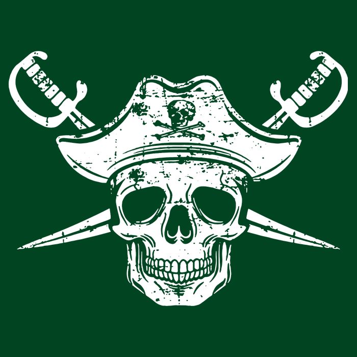 Pirate Skull Hat Swords Cooling Performance Crew T-Shirt
