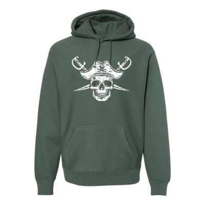 Pirate Skull Hat Swords Premium Hoodie