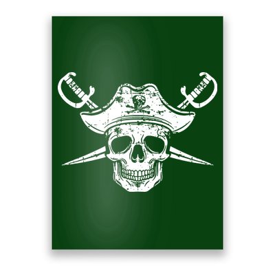 Pirate Skull Hat Swords Poster