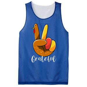 Peace Sign Hand Turkey Thanksgiving Grateful Mesh Reversible Basketball Jersey Tank