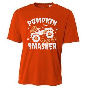 Pumpkin Smasher Halloween For Monster Truck Lover Cooling Performance Crew T-Shirt