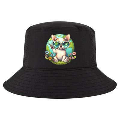 Peace Sign Hand Chihuahua Earth Day Cool Comfort Performance Bucket Hat