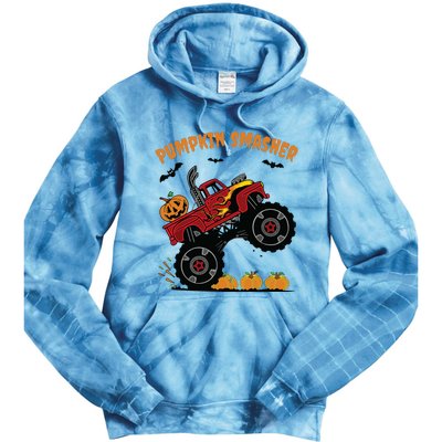 Pumpkin Smasher Halloween Monster Truck Lover Tie Dye Hoodie