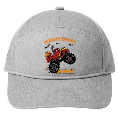 Pumpkin Smasher Halloween Monster Truck Lover 7-Panel Snapback Hat