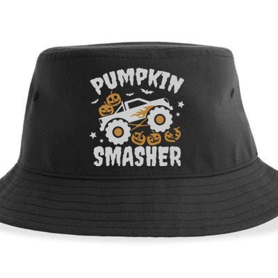 Pumpkin Smasher Halloween For Monster Truck Lover Sustainable Bucket Hat