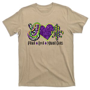 Peace Sign Heart Fleur De Lys Hippie Peace Love Mardi Gras T-Shirt