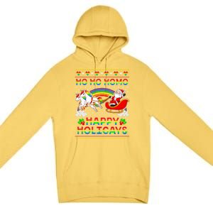 Pride Santa Ho Ho Homo Happy Holiugly Christmas Cool Gift Premium Pullover Hoodie