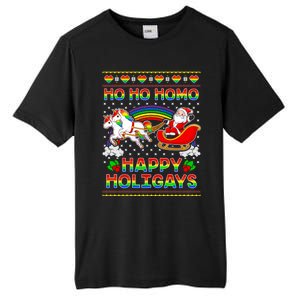 Pride Santa Ho Ho Homo Happy Holiugly Christmas Cool Gift Tall Fusion ChromaSoft Performance T-Shirt