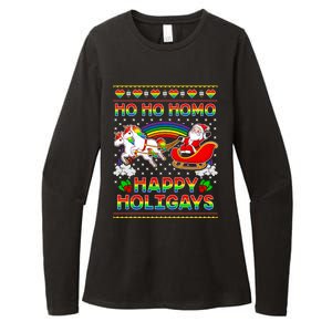 Pride Santa Ho Ho Homo Happy Holiugly Christmas Cool Gift Womens CVC Long Sleeve Shirt