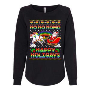 Pride Santa Ho Ho Homo Happy Holiugly Christmas Cool Gift Womens California Wash Sweatshirt