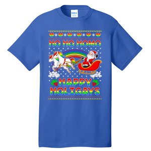 Pride Santa Ho Ho Homo Happy Holiugly Christmas Cool Gift Tall T-Shirt