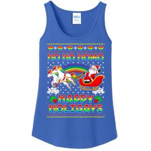 Pride Santa Ho Ho Homo Happy Holiugly Christmas Cool Gift Ladies Essential Tank