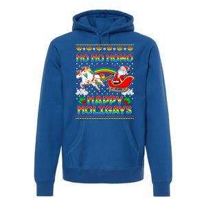 Pride Santa Ho Ho Homo Happy Holiugly Christmas Cool Gift Premium Hoodie