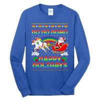 Pride Santa Ho Ho Homo Happy Holiugly Christmas Cool Gift Tall Long Sleeve T-Shirt