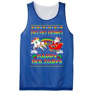 Pride Santa Ho Ho Homo Happy Holiugly Christmas Cool Gift Mesh Reversible Basketball Jersey Tank