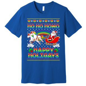 Pride Santa Ho Ho Homo Happy Holiugly Christmas Cool Gift Premium T-Shirt