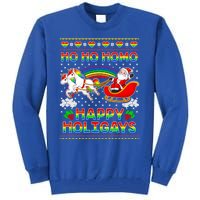 Pride Santa Ho Ho Homo Happy Holiugly Christmas Cool Gift Tall Sweatshirt