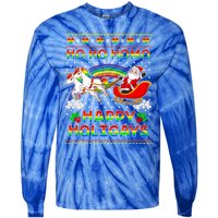 Pride Santa Ho Ho Homo Happy Holiugly Christmas Cool Gift Tie-Dye Long Sleeve Shirt