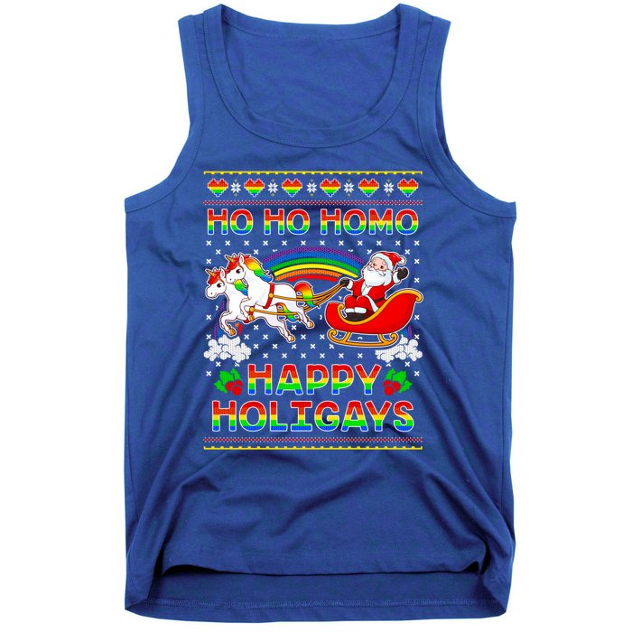 Pride Santa Ho Ho Homo Happy Holiugly Christmas Cool Gift Tank Top