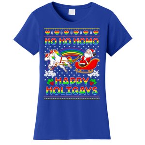 Pride Santa Ho Ho Homo Happy Holiugly Christmas Cool Gift Women's T-Shirt