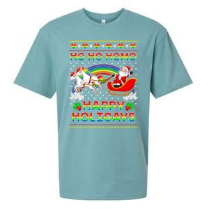 Pride Santa Ho Ho Homo Happy Holiugly Christmas Cool Gift Sueded Cloud Jersey T-Shirt