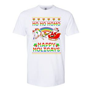 Pride Santa Ho Ho Homo Happy Holiugly Christmas Cool Gift Softstyle CVC T-Shirt