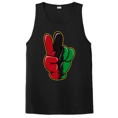 Peace Sign Hand With African Juneteenth Victory Peace Finger Great Gift PosiCharge Competitor Tank