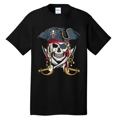 Pirate Skull Halloween Little Tall T-Shirt