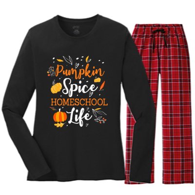 Pumpkin Spice Homeschool Life Allspice Halloween Fall Season Women's Long Sleeve Flannel Pajama Set 