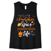 Pumpkin Spice Homeschool Life Allspice Halloween Fall Season Women's Racerback Cropped Tank