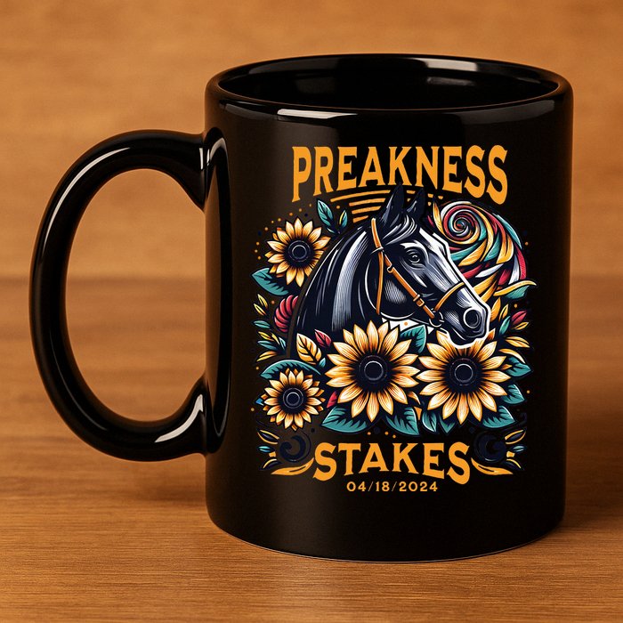 Preakness Stakes Horse Racing 11oz C Handle Ceramic Mug