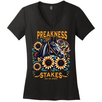 Preakness Stakes Horse Racing Women's V-Neck T-Shirt