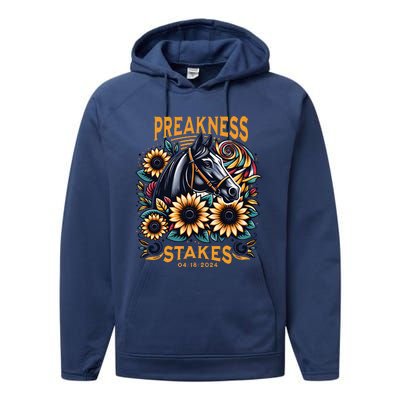 Preakness Stakes Horse Racing Performance Fleece Hoodie