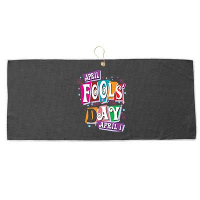 Prank Silly Happy April Fools Day Joke Funny Jest Wisecrack Funny Gift Large Microfiber Waffle Golf Towel