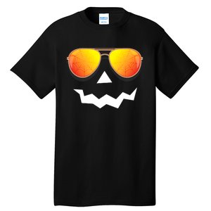 Pumpkin Shirts Halloween Jack O Lantern Sunglasses Spider Web Tall T-Shirt