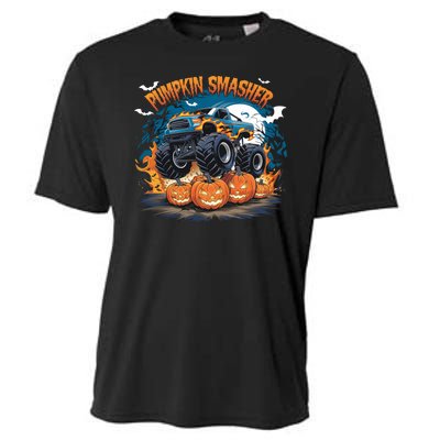 Pumpkin Smasher Halloween Monster Truck Lovers Monster Truck Fan Cooling Performance Crew T-Shirt