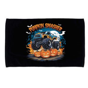 Pumpkin Smasher Halloween Monster Truck Lovers Monster Truck Fan Microfiber Hand Towel