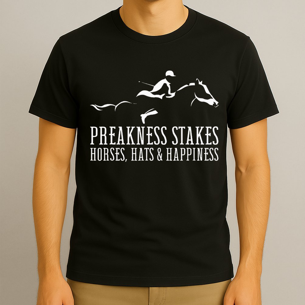 Preakness Stakes Horses Hats & Happiness Horse Racing Derby T-Shirt