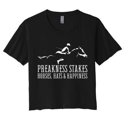 Preakness Stakes Horses Hats & Happiness Horse Racing Derby Crop Top