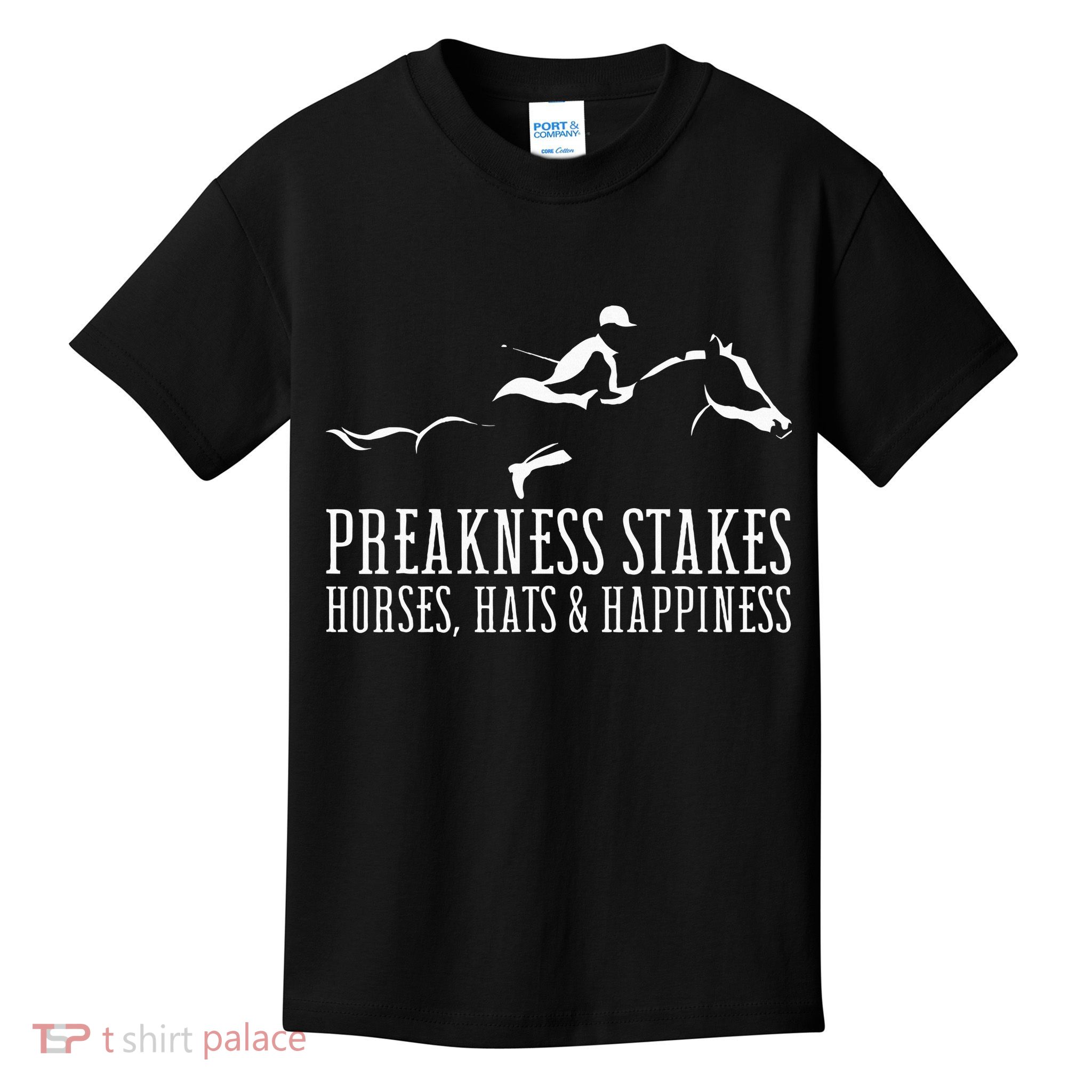Preakness Stakes Horses Hats & Happiness Horse Racing Derby Kids T-Shirt