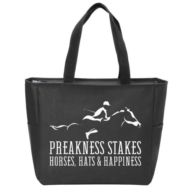 Preakness Stakes Horses Hats & Happiness Horse Racing Derby Zip Tote Bag