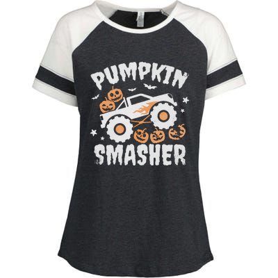 Pumpkin Smasher Halloween Enza Ladies Jersey Colorblock Tee