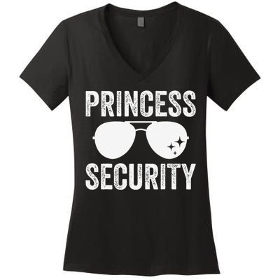 Princess Security Halloween Costume Dad Mom Boy Gift Women's V-Neck T-Shirt