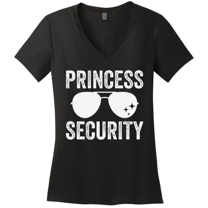 Princess Security Halloween Costume Dad Mom Boy Gift Women's V-Neck T-Shirt