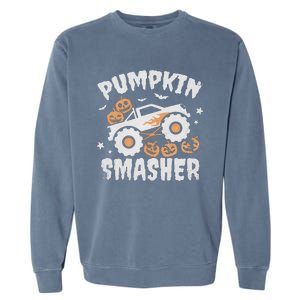 Pumpkin Smasher Halloween For Monster Truck Lover Garment-Dyed Sweatshirt