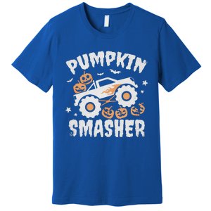 Pumpkin Smasher Halloween For Monster Truck Lover Premium T-Shirt