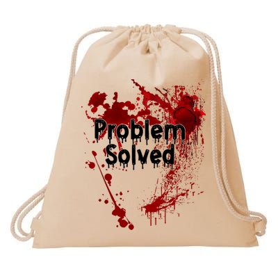 Problem Solved Halloween Print Drawstring Bag