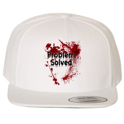 Problem Solved Halloween Print Wool Snapback Cap