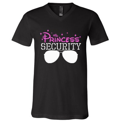 Princess Security Halloween Costume Dad Mom Boy Brother V-Neck T-Shirt