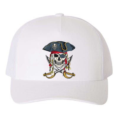 Pirate Skull Halloween Little Yupoong Adult 5-Panel Trucker Hat